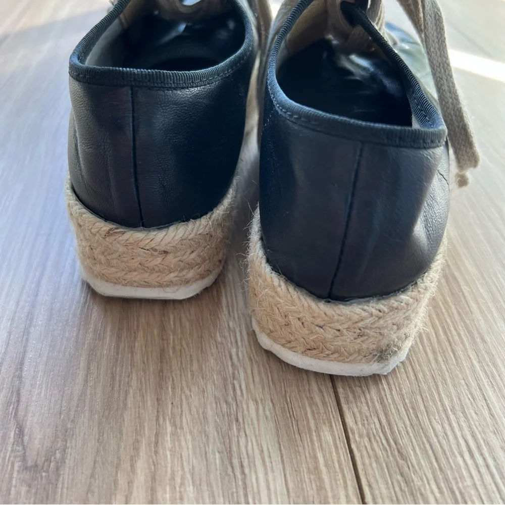 Black Platform Leather Sneakers - Picture 8 of 9